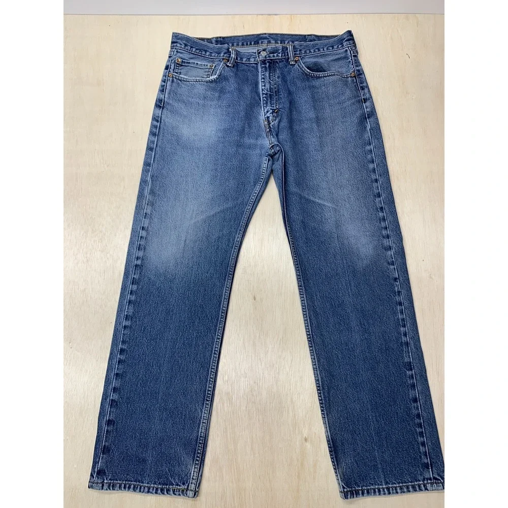 Levi's 505 Jeans Men's Sz 38x32‎ Regular Straight Fit  Blue Denim Casual Pockets